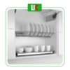 Giá chén bát cố định bếp trên chữ V Inox SUS 304