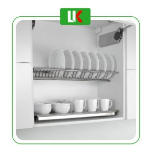 Giá chén bát cố định bếp trên chữ V Inox SUS 304