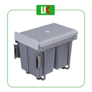 Thùng Rác Đôi Âm Tủ Gắn Cánh Ray Giảm Chấn